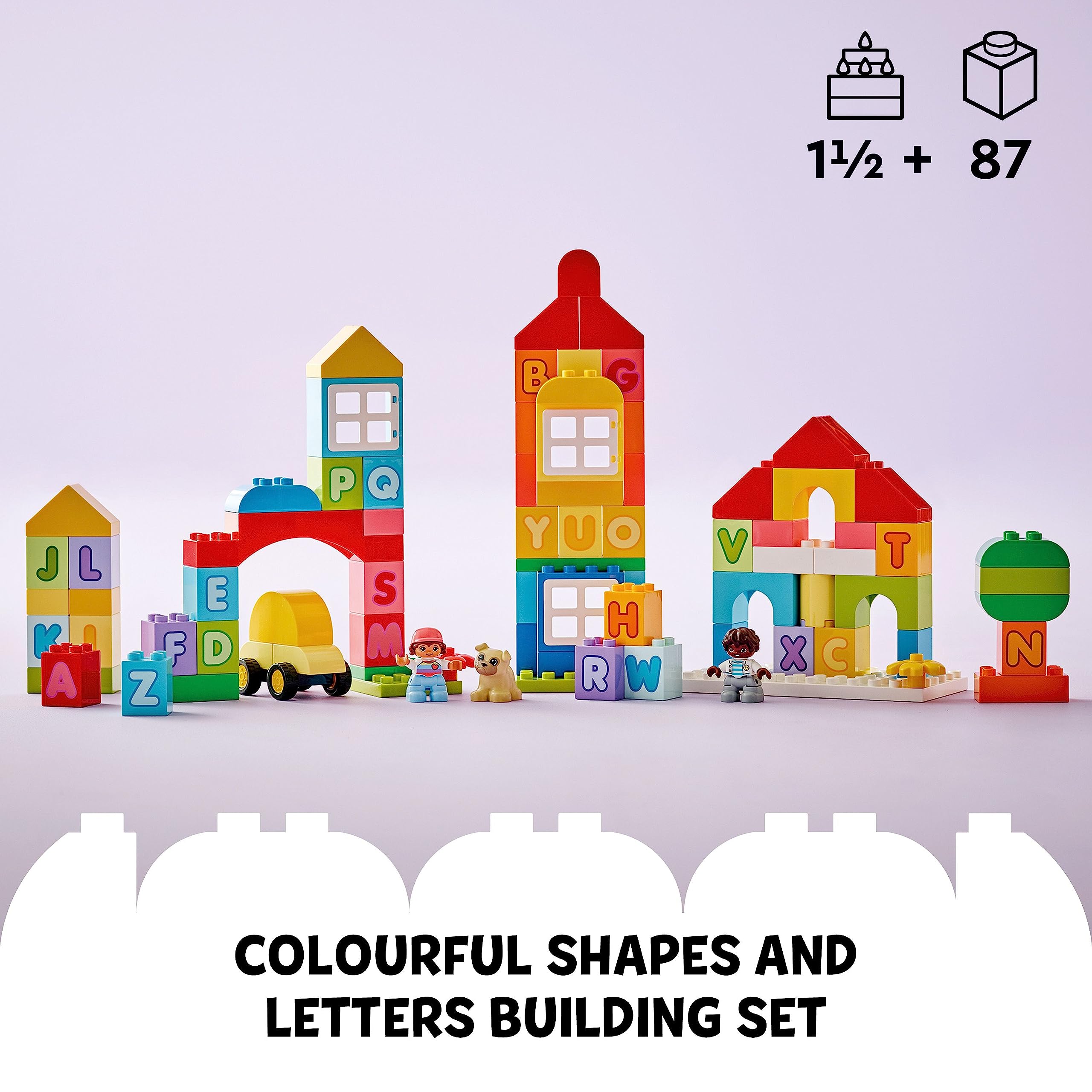 LEGO DUPLO CLASSIC 10935 Alfabet miejski, zabawka edukacyjna, uczyć się kolorów i liter