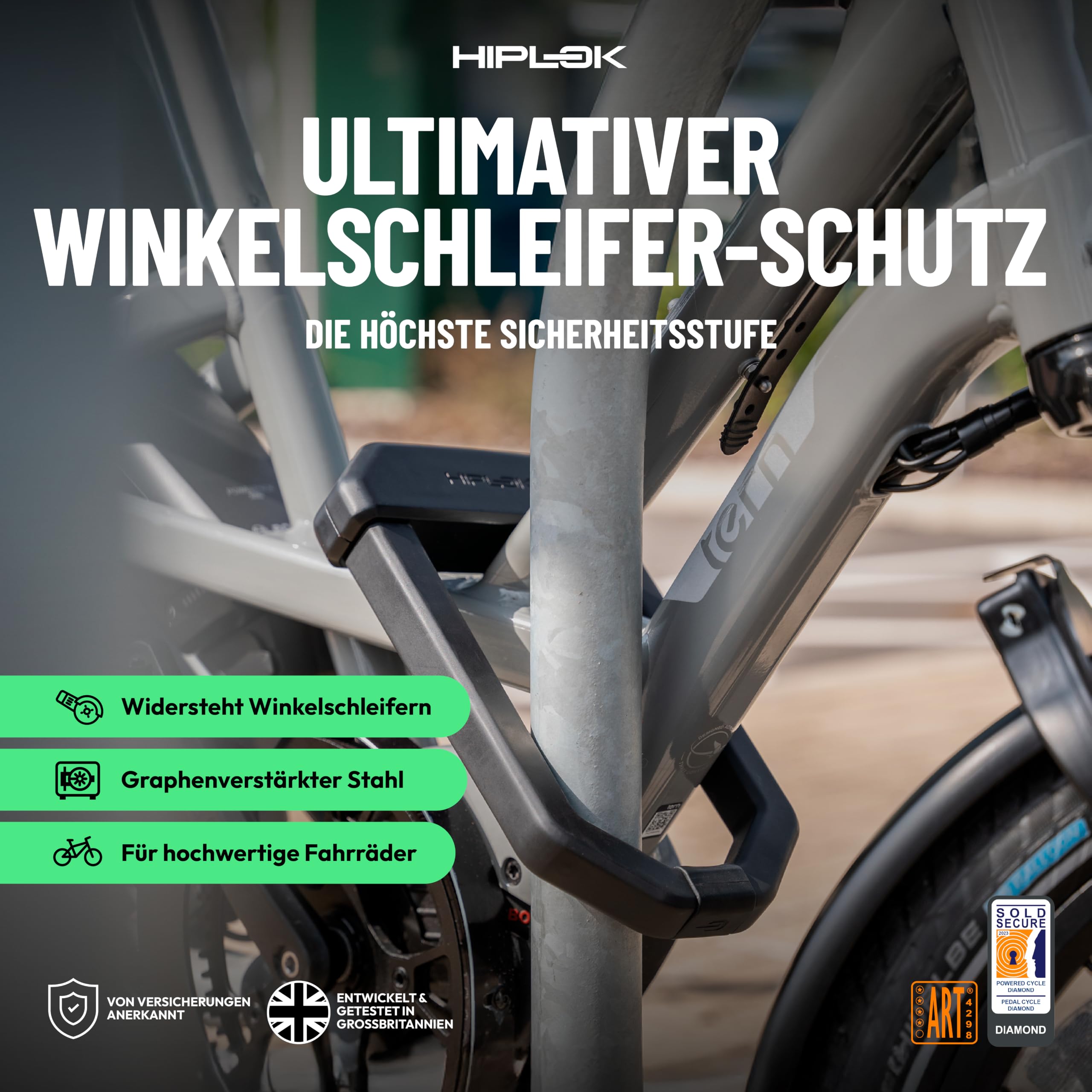 Hiplok Dx1000 Anti-Winkelschleifer, Bügelschloss, Schwarz, Einheitsgröße