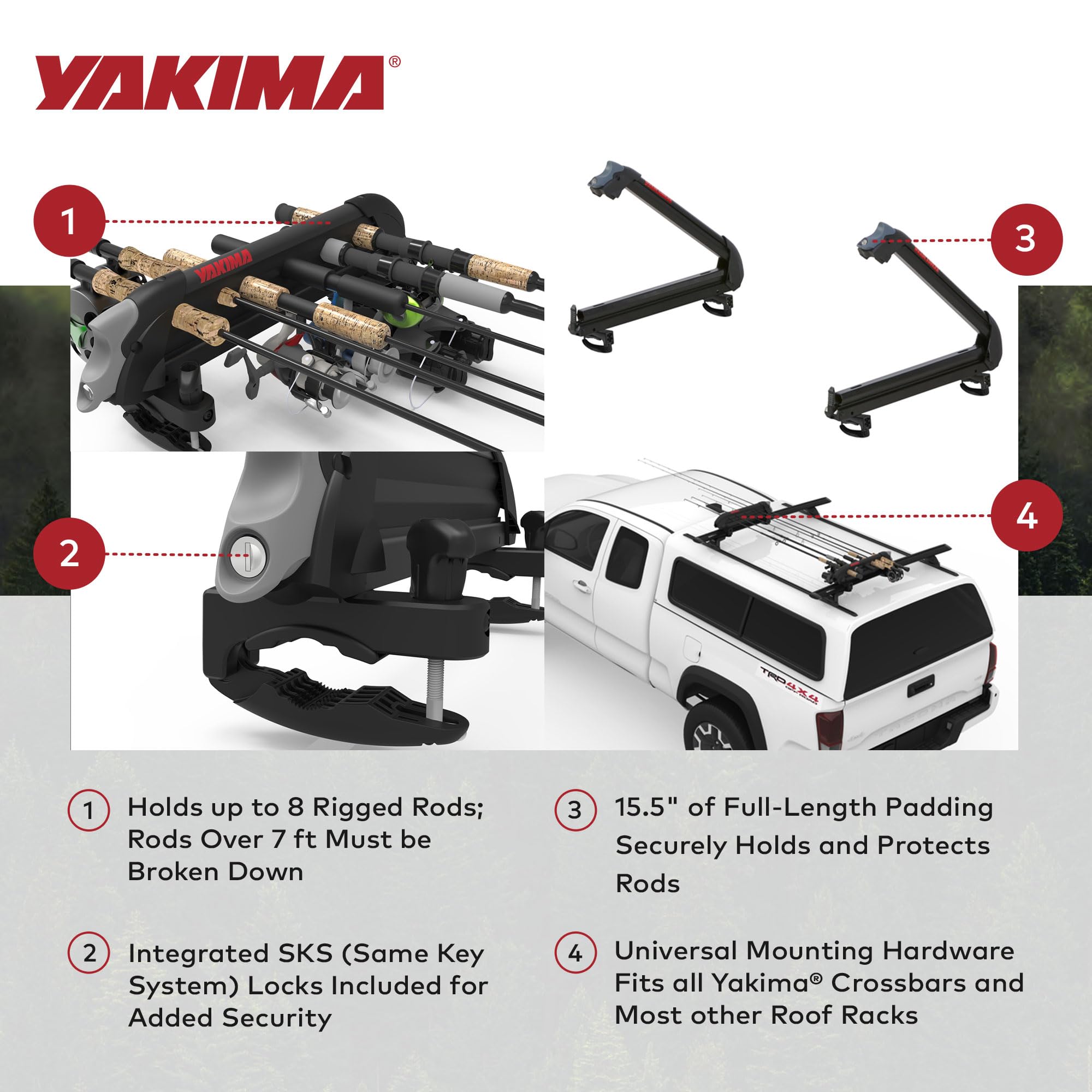 Amazon.co.jp: Yakima (ヤキマ) 釣り竿 ロッド カーラックマウント 