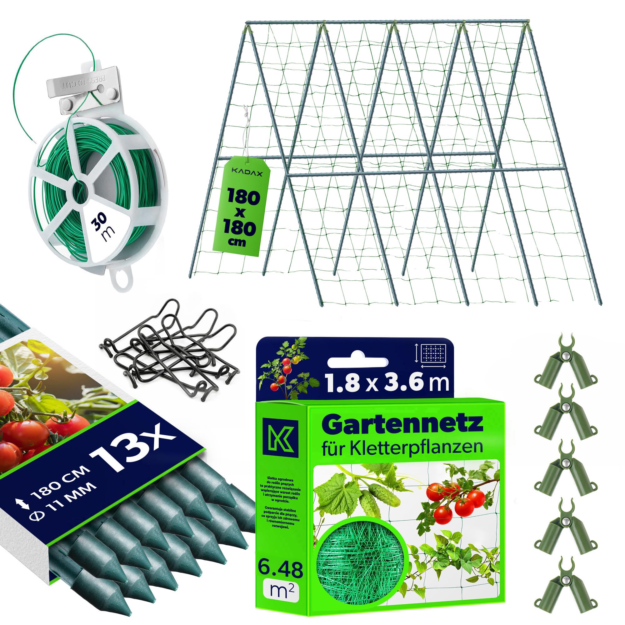 Tuteur pour concombres grille de grimpe filet à plantes de jardin KADAX 180 cm