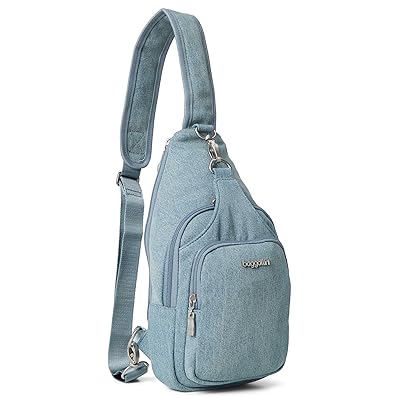 Baggallini Central Park Sling Backpack Bags Light Indigo Denim, Nylon