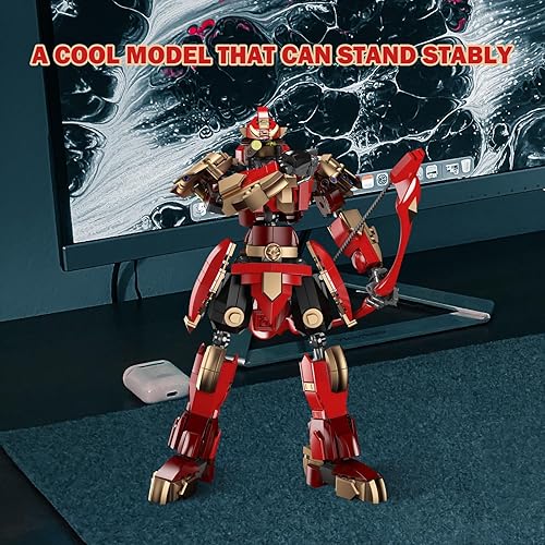 Miniatura 6 de JMBricklayer Mech Robot - Juguetes de construcción 70129, kit de modelo Cool Warrior Hero Mecha, figuras de acción coleccionables, regalos de