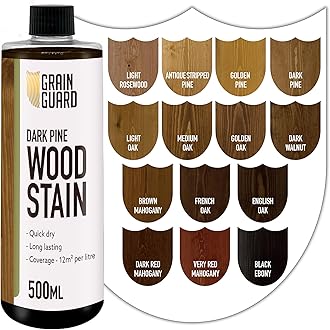 Wood Stain Water Based | Dark Pine | 500ml | Interior Furniture Stain | Light & Dark Stains | Eco-Friendly & Non-Toxic Wood Dye | Easy Application | Quick Dry & Low Odour
