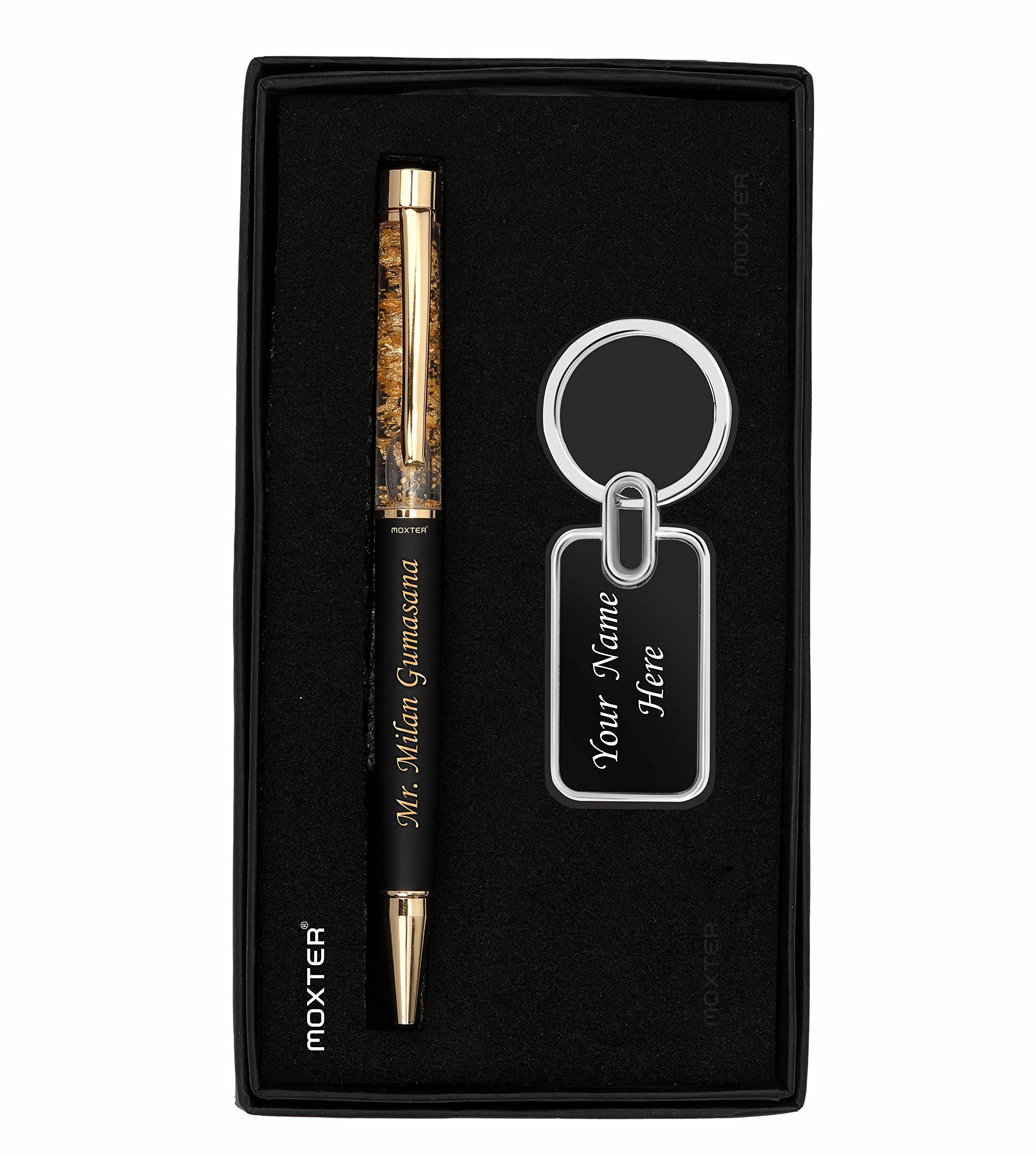 Sponsored Ad - MOXTER Personalized Premium Golden Metal Pen & Key Chain with Name engraved, ideal for gifting on any special occasion (Pack of 1)