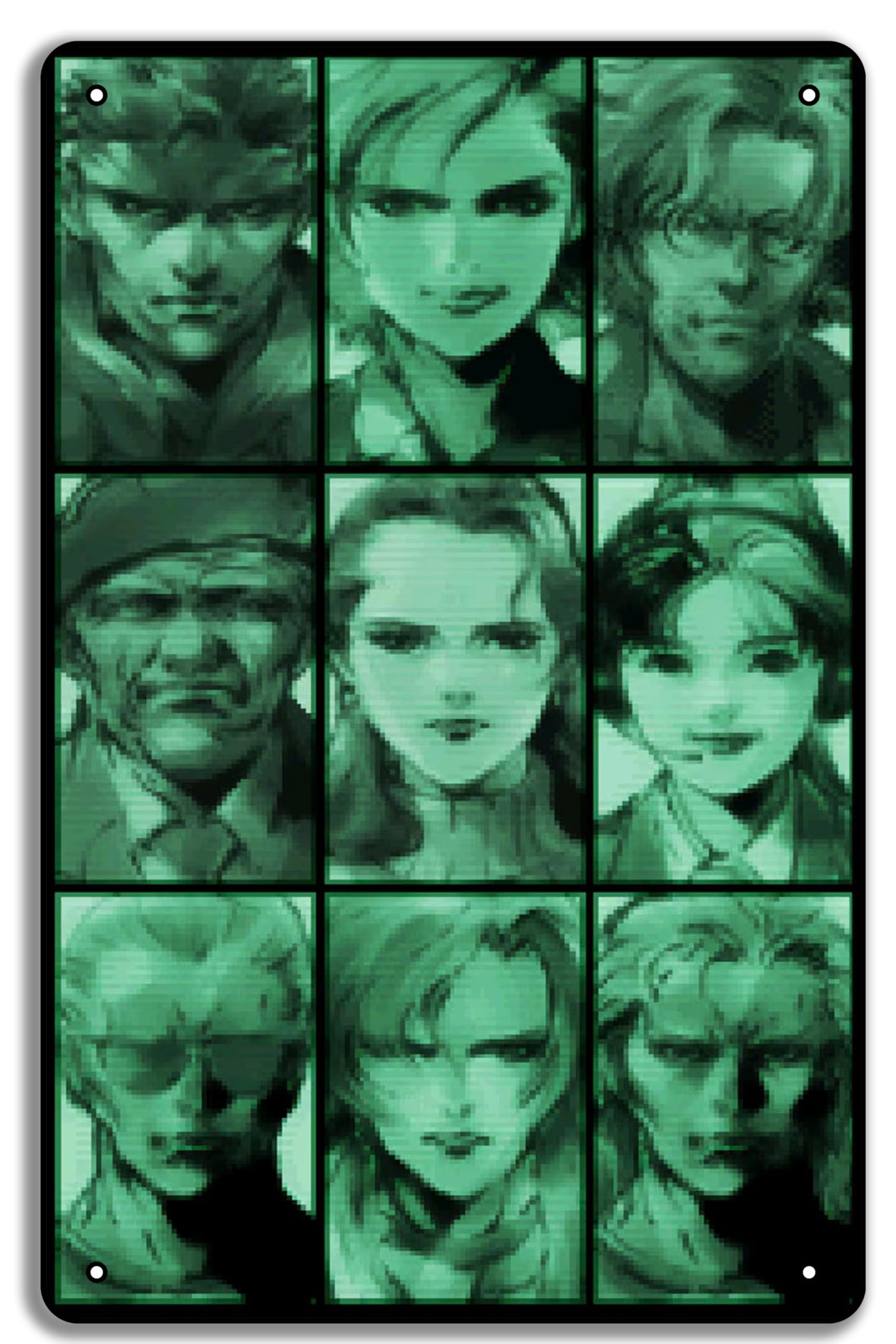 MGS Codec Portraits Poster Wall Art Gift, Metal Tin Sign 8x12 Inch
