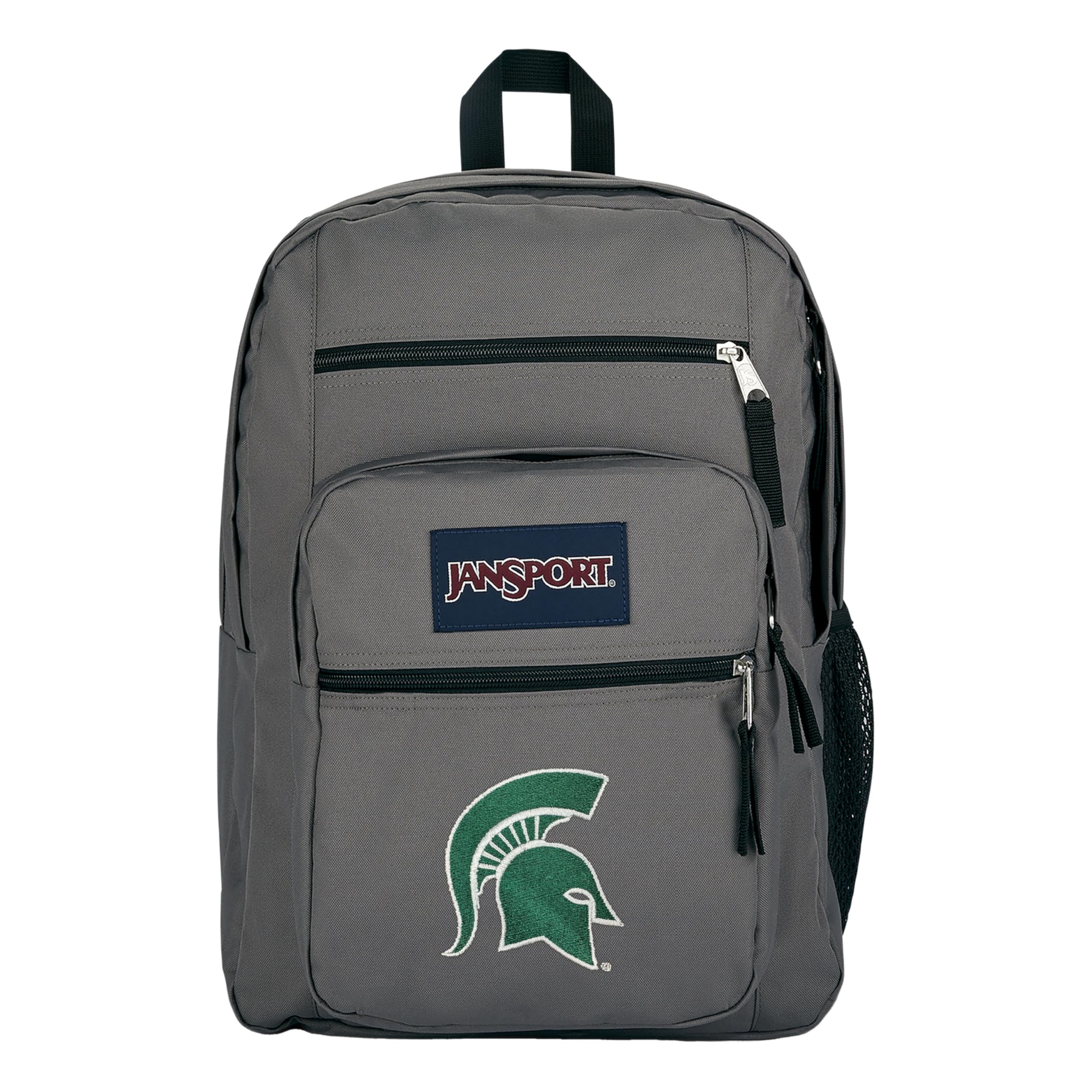 JanSport NCAA Officially Licensed Backpack, Michigan State, Big Student with Padded 15-Inch Laptop Sleeve, 2 Compartment Computer Bag with Bottle Pocket &amp; Haul Handle, Book Rucksack, Graphite Grey