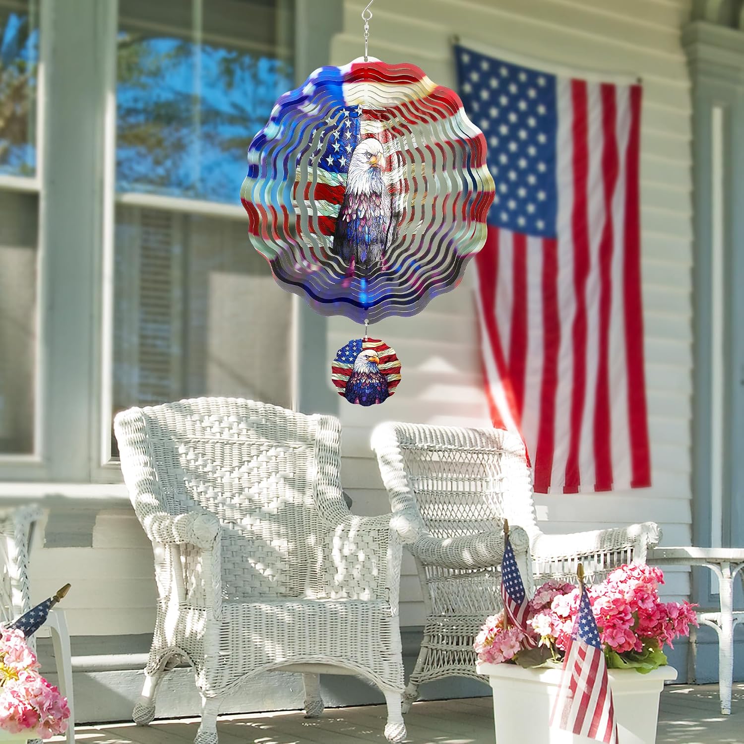 American Eagle Wind Spinner - 3D Stainless Steel Wind Spinners