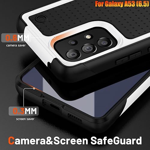 Miniatura 4 de Funda resistente para Samsung Galaxy A53 (5G) de 6.5 pulgadas, 4 esquinas con bolsas de aire protección contra caídas de 12 pies, agarre texturizado