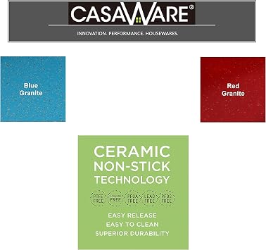 casaWare 3pc Multi-Size Cookie Sheet/Jelly Roll Pan Set (Red Granite)