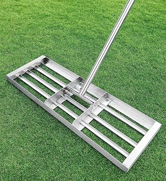Lawn Leveling Rake 30x10 inch, Professional-Grade Lawn Leveler Tool, Handle Rakes for Lawns Heavy Duty Landscape Rake for Backyard, Garden, Golf Course, Farm, Pasture