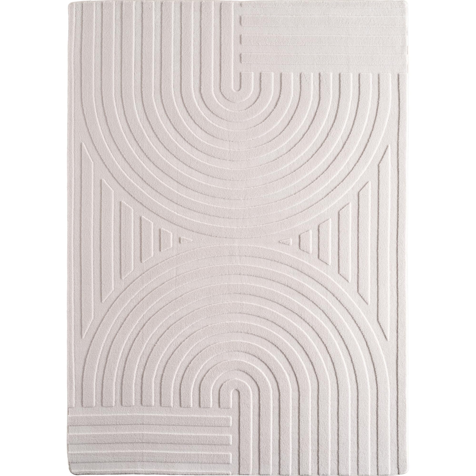 Jimri - Moderner kurzflor Teppich waschbar pflegeleicht ideal fürs Wohnzimmer, Schlafzimmer, Gästezimmer und Kinderzimmer Boho Skandi Design mit 3D Optik Hoch-Tief Effekt - 140x200 cm - Cream