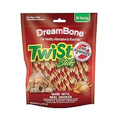 DreamBone Twist Sticks, Made With Real Chicken, Rawhide-Free Chews for Dogs, 50 Count
