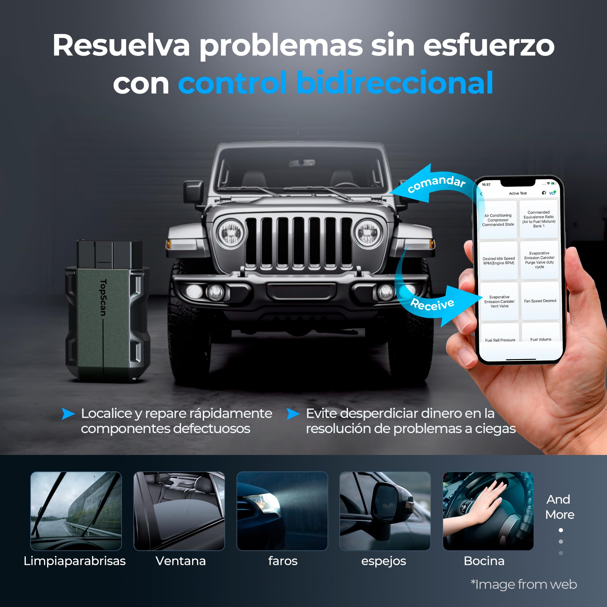 TOPDON Topscan OBD2 Diagnosis Maquina, Diagnosis Coche Multimarca Escaner para Coches, Herramienta de Diagnóstico inalámbrico para Todos los Sistemas, Prueba Activa, Todo el Software 1 año Gratis