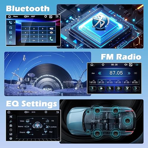 Miniatura 8 de Hikity Estéreo de coche de un solo DIN Carplay Android Auto extraíble de 10.1 pulgadas con pantalla táctil Bluetooth FM Mirror Link Cámara de