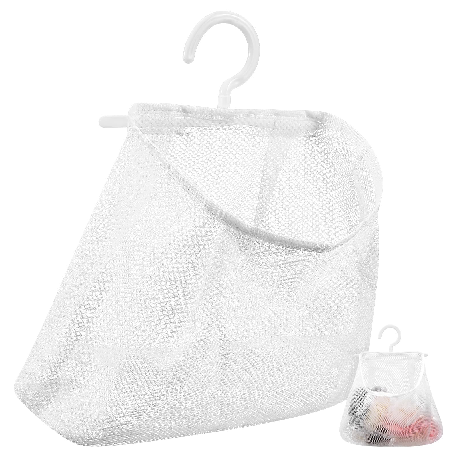 PartyKindom Hanging Storage Mesh Bag, Bathroom Laundry Bag, Kitchen Storage Holder, Fruit Vegetable Holder Pouch, Multi-functional Mesh with Hanger (
