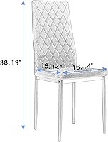 Vista 3 de IANIYA Silla de comedor para comedor, cocina, sillas de metal, sillas de comedor de cuero modernas, juego de 6 (negro)