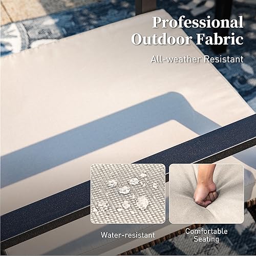 Miniatura 4 de Wicker Patio Dining Chairs Set of 2, 2 Pieces Rattan Outdoor Dining Furniture Chairs for Deck Backyard