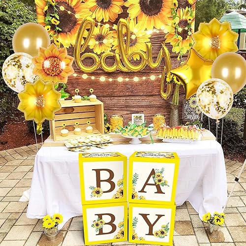 Miniatura 7 de 5 globos de cumpleaños de girasol de papel de aluminio con forma de girasol para sol de verano, cumpleaños, baby shower, decoración de fiesta de