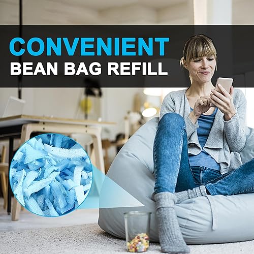 Miniatura 7 de DR.DUDU Espuma de relleno de puf de 2.5 libras, relleno de espuma viscoelástica de gel triturado, espuma de relleno de almohada suave y cómoda de