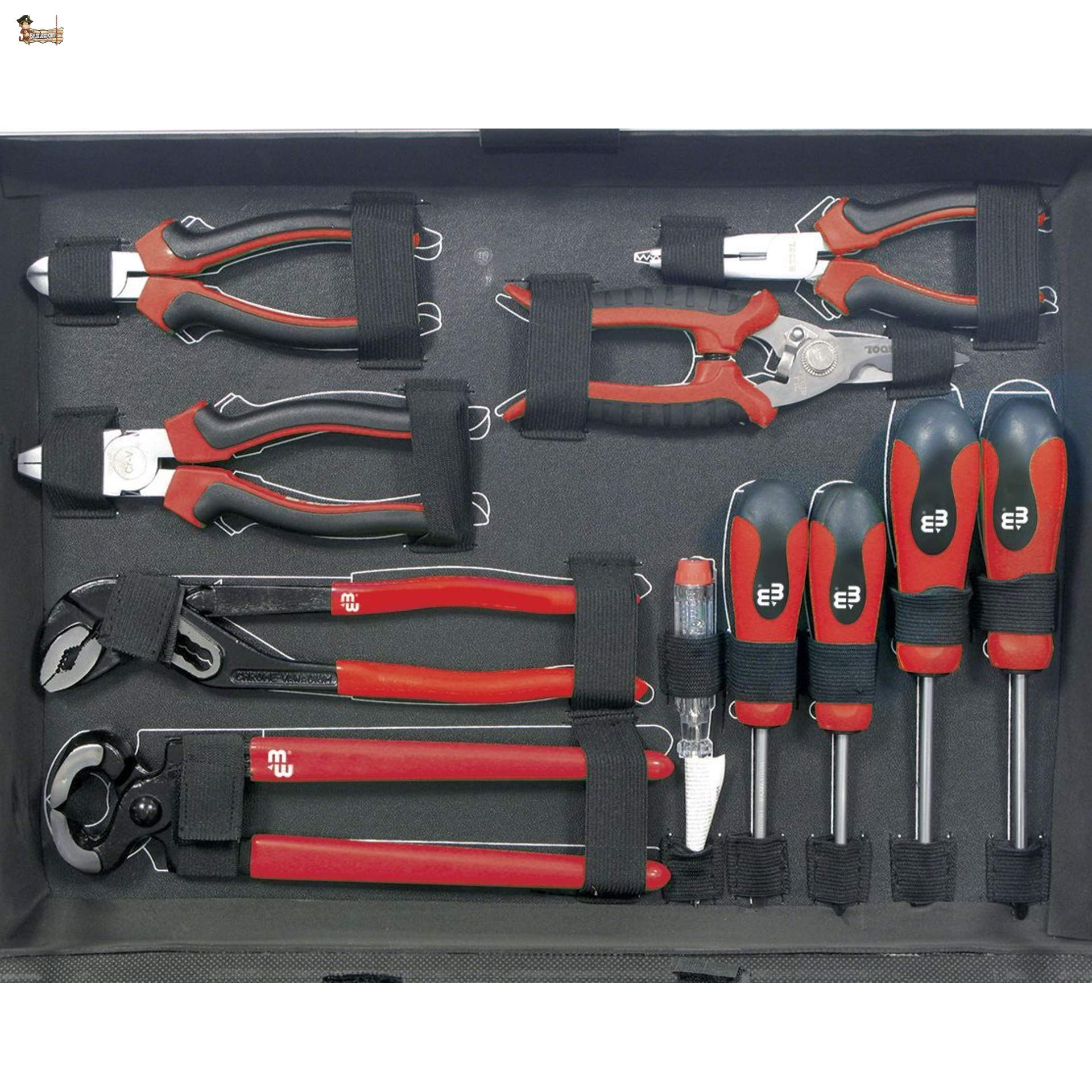 BricoLoco Maletín caja herramientas completo. Kit surtido. Calidad profesional acero cromo vanadio. Set organizador. Herramientas de mano, carraca, medición... 134 PIEZAS.