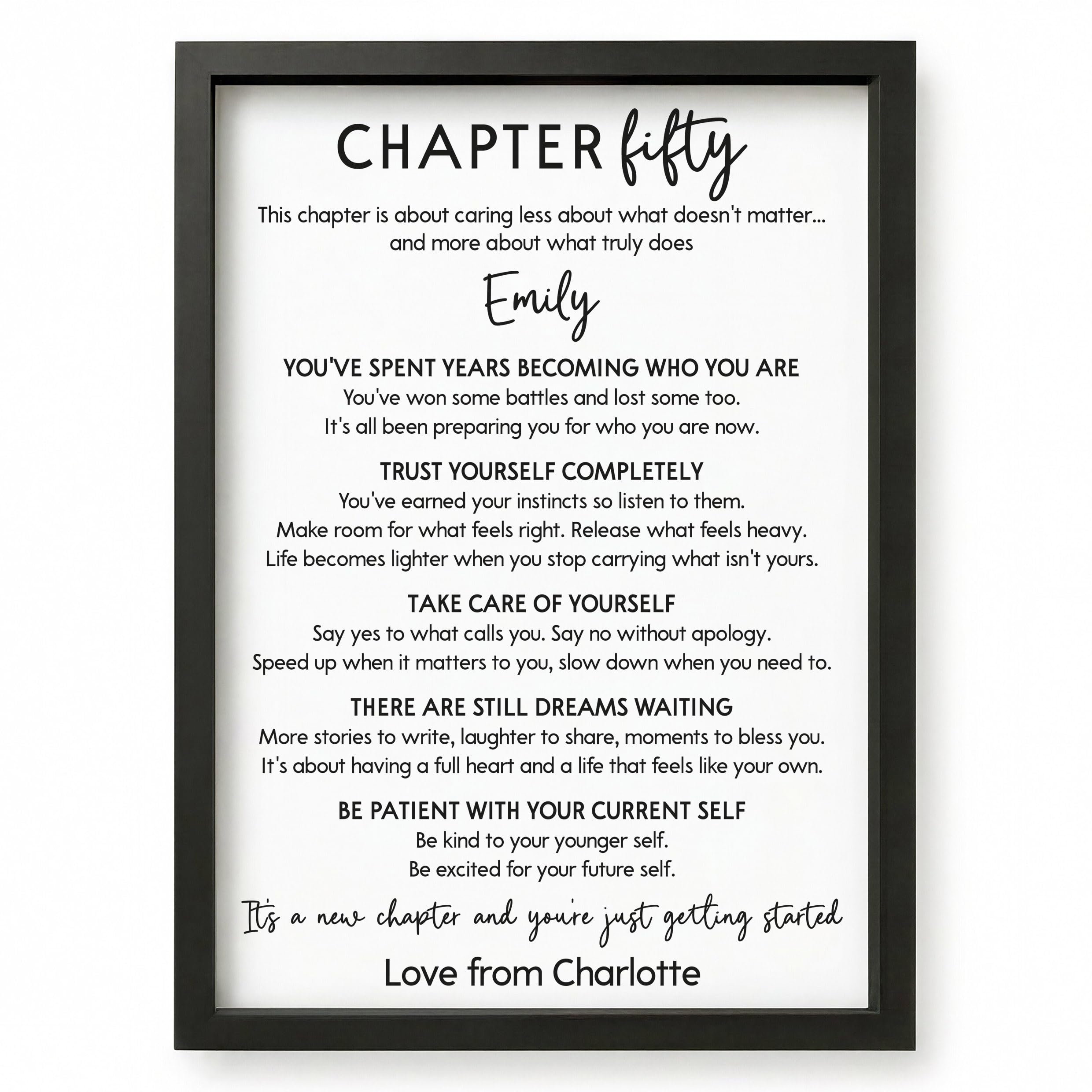 Beecreative 50th Birthday Gifts For Women, Personalised 50 Years Old
