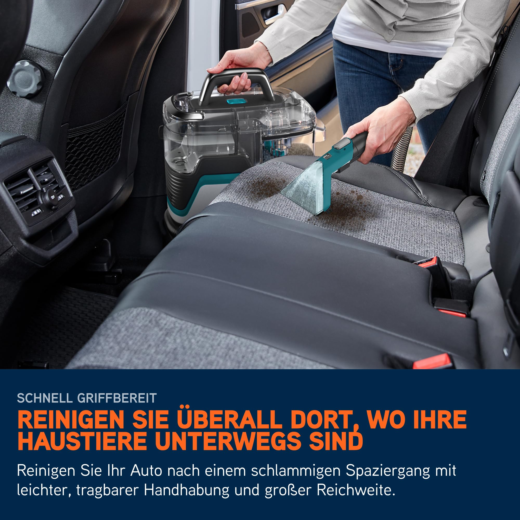 Vax SpotWash Home Haustier-Design Fleckenentferner für Teppiche und Polstermöbel mit SpinScrub-Technologie, kraftvolle Tierpflege, schnelltrocknend und tiefenwirksam