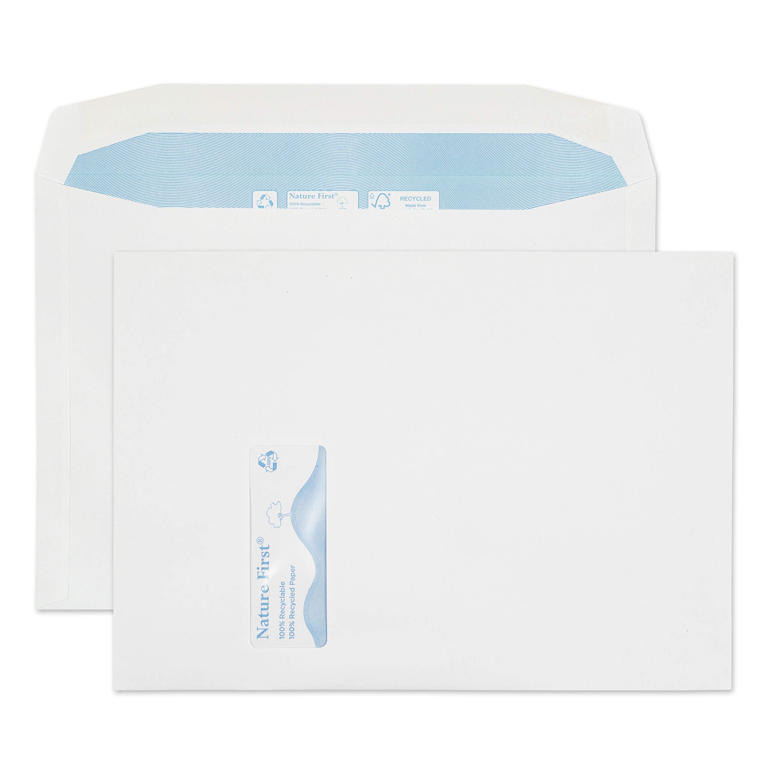 Blake Environmental - Biodegradable & Recycled Envelopes C4 (229 x 324mm) - Pack of 250 - Premium Quality 100GSM - Gummed - FSC Certified Eco White Envelopes - Stationery & Business Supplies (RN050)