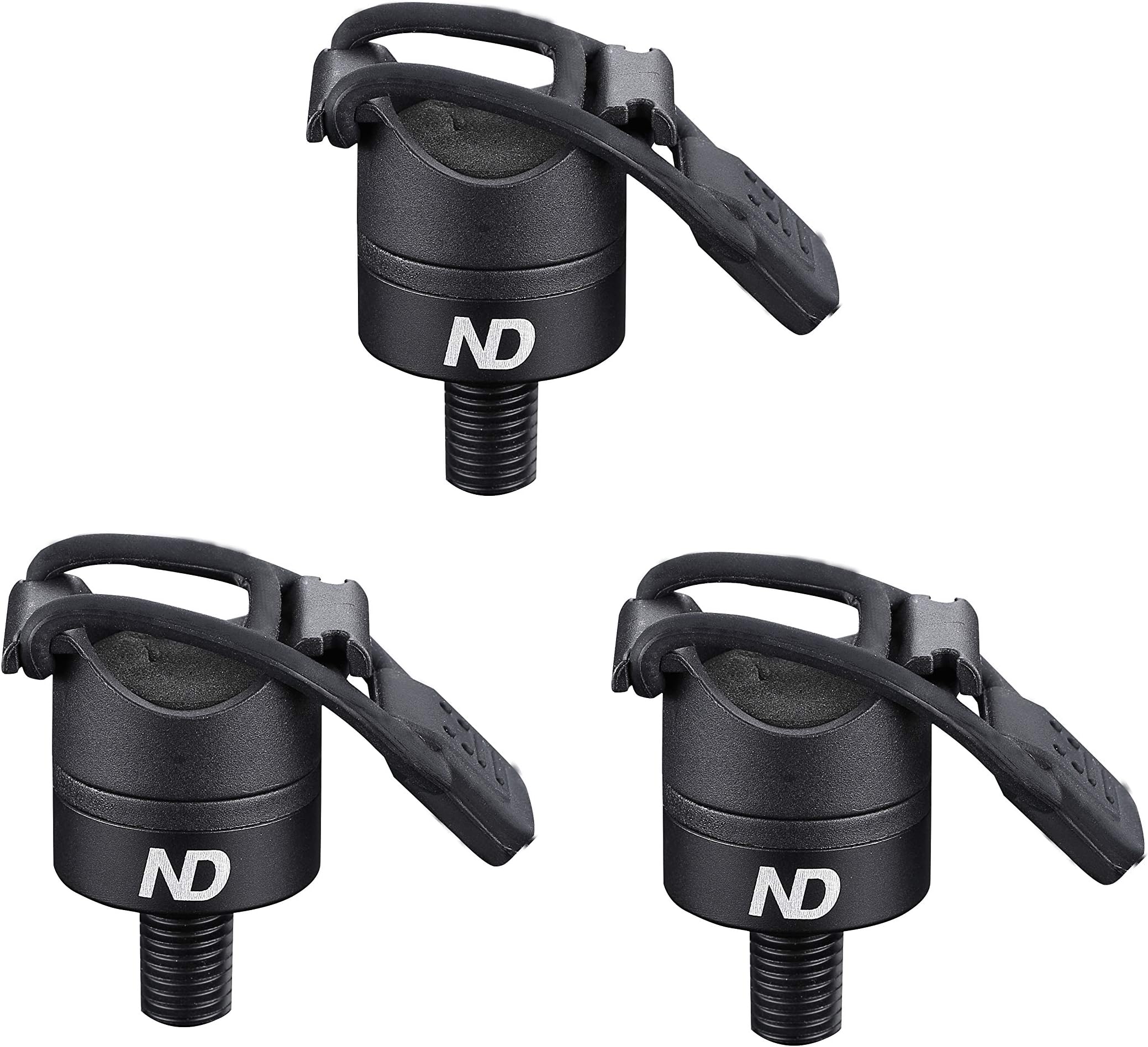 New Direction Tackle, Aluminium 3*Magnetic Butt Rest P8 for Carp Fishing rod(3 PCS), Black