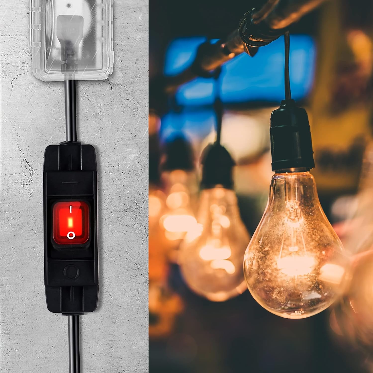 Extension Cord with Switch On/Off Waterproof Switch 35Ft No Plugging and Unplugging Invintage Stereo Devices Without Built-in Power Switch (35 FT)