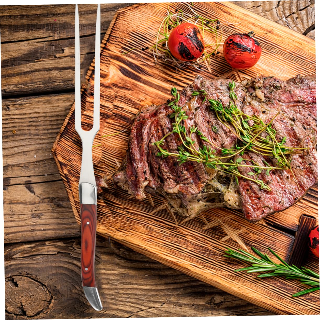 FELTECHELECTR Handle Cleaver Carving Tool Stainless Steel Meat Fork for Easy Cutting for Turkey Ham and Grilling for Thanksgiving and Holiday Gatherings