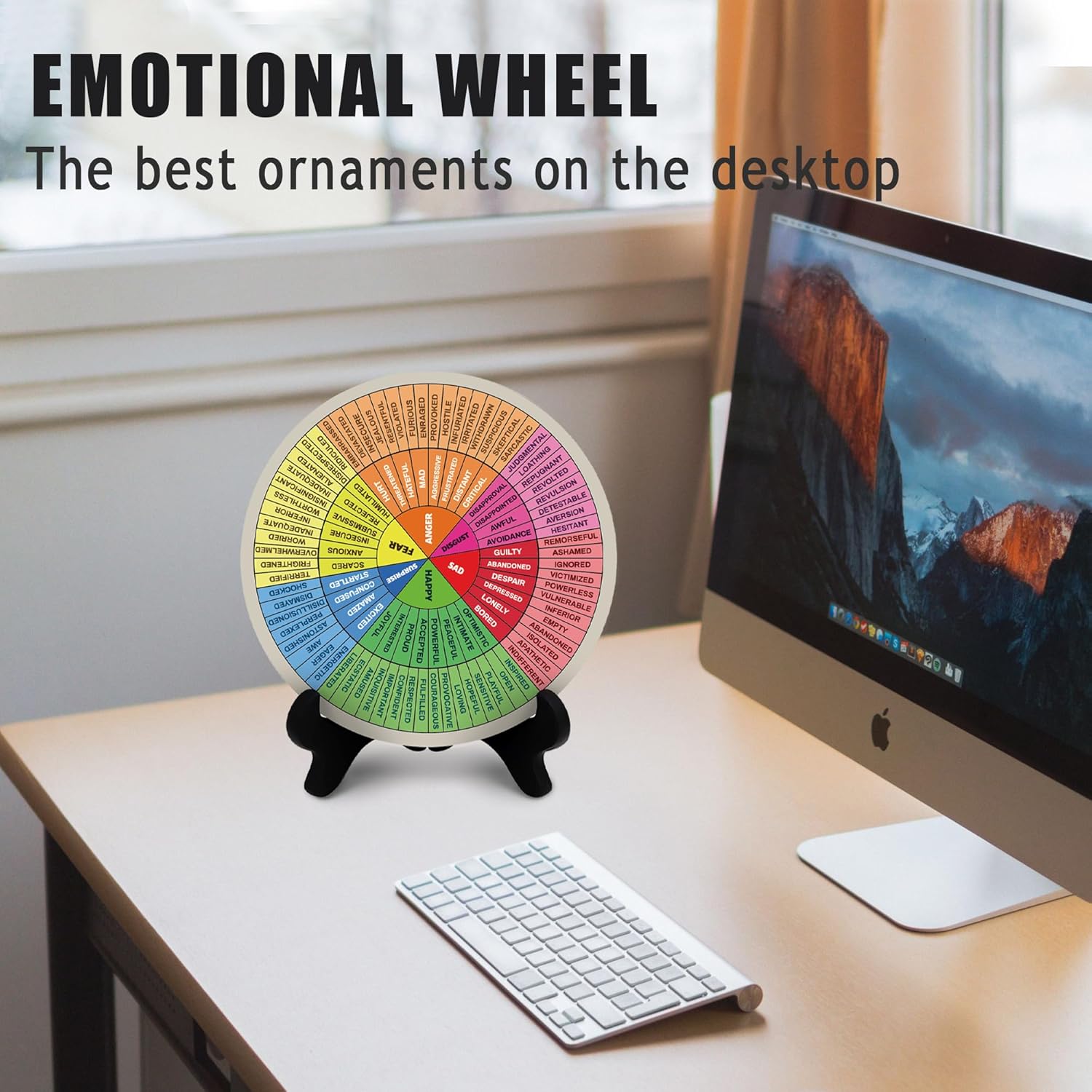 Emotion Wheel, Double-Sided Feelings Wheel with Stand, Counseling Office Must Have, Feelings Wheel Suitable for Therapy Office Decor School Counseling Office Must Have (ML, 1) - Image 6