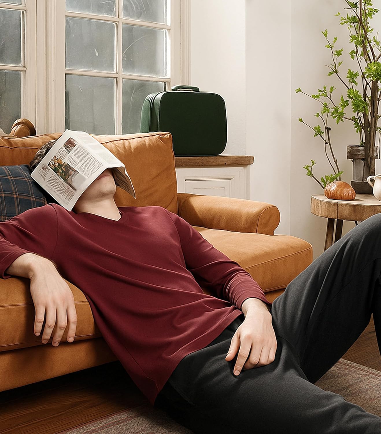 DAVID ARCHY Men's Pajamas Set Soft Cotton pajamas for men Comfy Loungewear Pjs with Pockets - Image 2