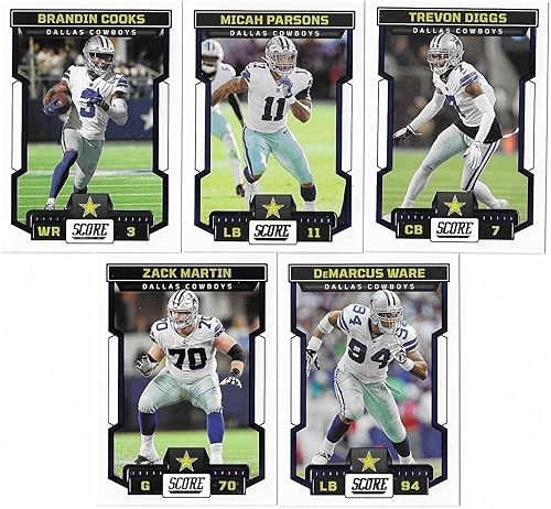 Miniatura 3 de Juego de 11 cartas de fútbol Panini Score de los Dallas Cowboys 2023 con novatos reclutados