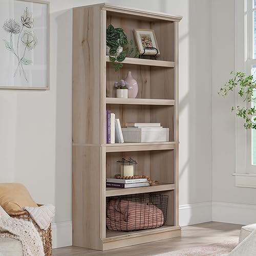 Miniatura 82 de Sauder - Estantería de almacenamiento con 5 repisas; largo: 35.28 pulgadas, ancho: 13.23 pulgadas, alto: 69.76 pulgadas, Lintel Oak Roble