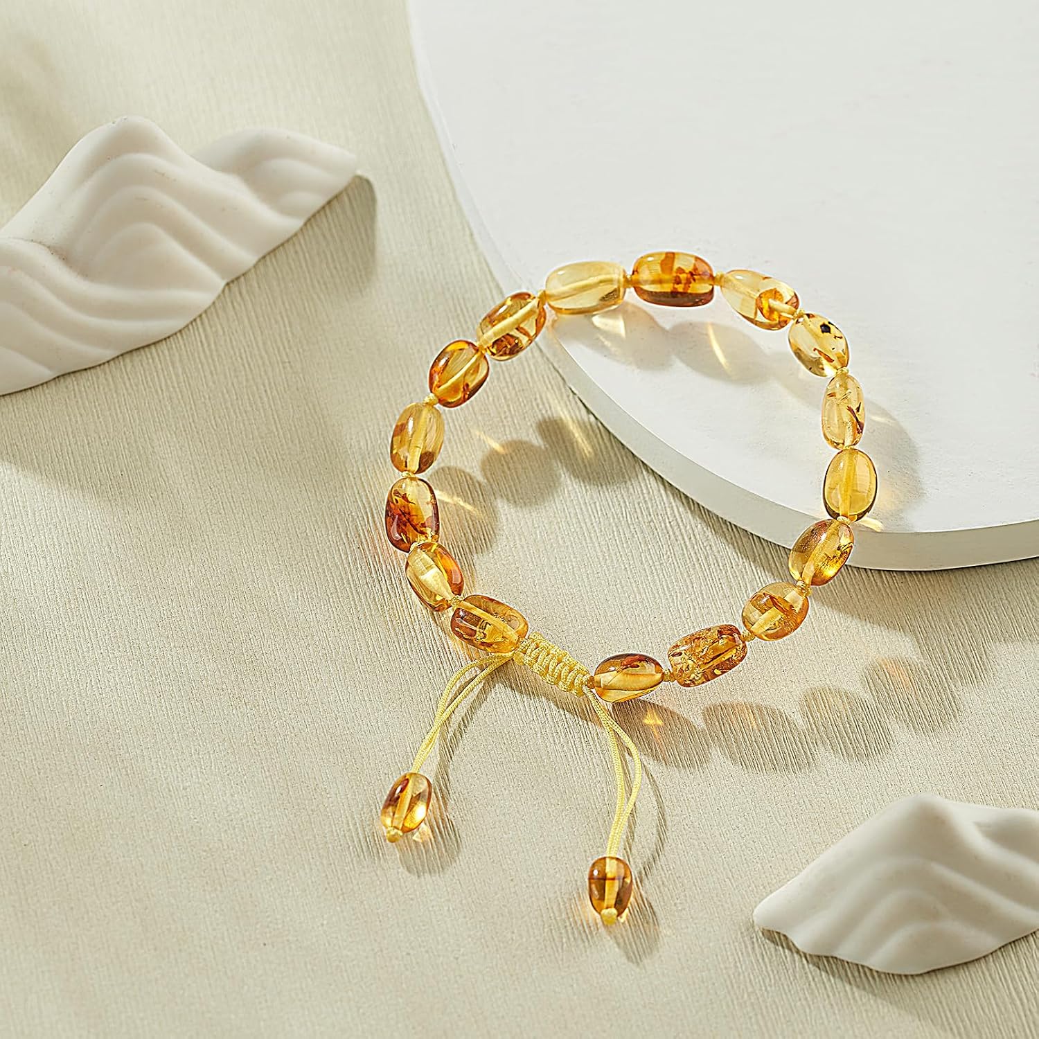 Baltic Amber raw Bracelet Gift Set -100% Certified and Authentic Premium Quality Raw Baltic Amber-True amber stone bead