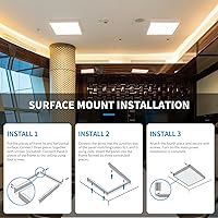 Vista 3 de MW Kit de montaje en superficie de 2 x 2 para panel plano LED, marco de techo de aluminio para 24 x 24 x 3.13 pulgadas, bueno para panel iluminado