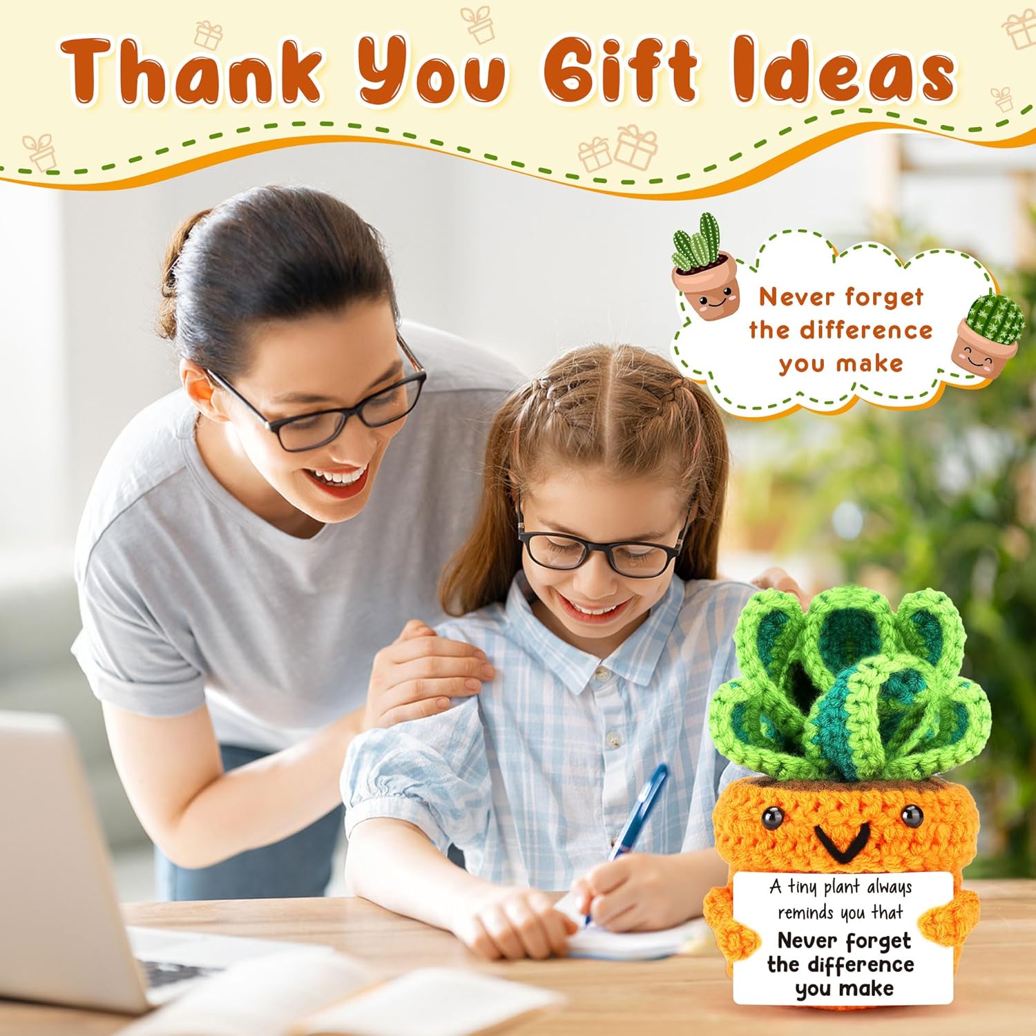 Thank You Teacher Appreciation Gifts, Funny Christmas Encouragement for Teacher Coworker Employee Boss Nurse Graduation Appreciation Week, Stocking Stuffer, End of School, Mini Handmade Crochet Stuff - Image 4