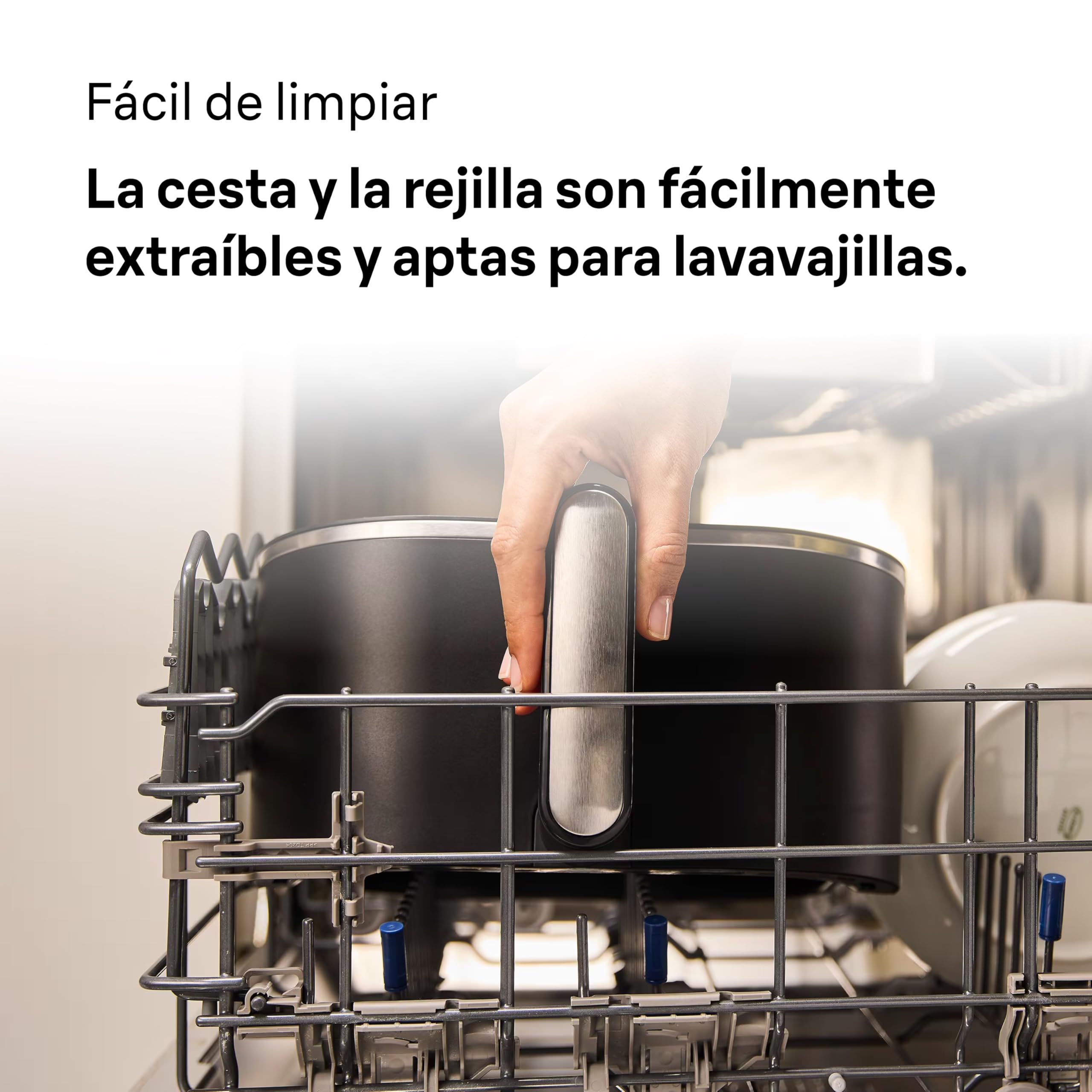 Braun MultiFry 5 HF5030IBK, Freidora de Aire, Capacidad 6L, Control Digital Temperatura 80-200°, Tecnología RealAir, 8 Configuraciones Predeterminadas, Táctil, Cesta Lavable Lavavajillas, 1700W, Negro