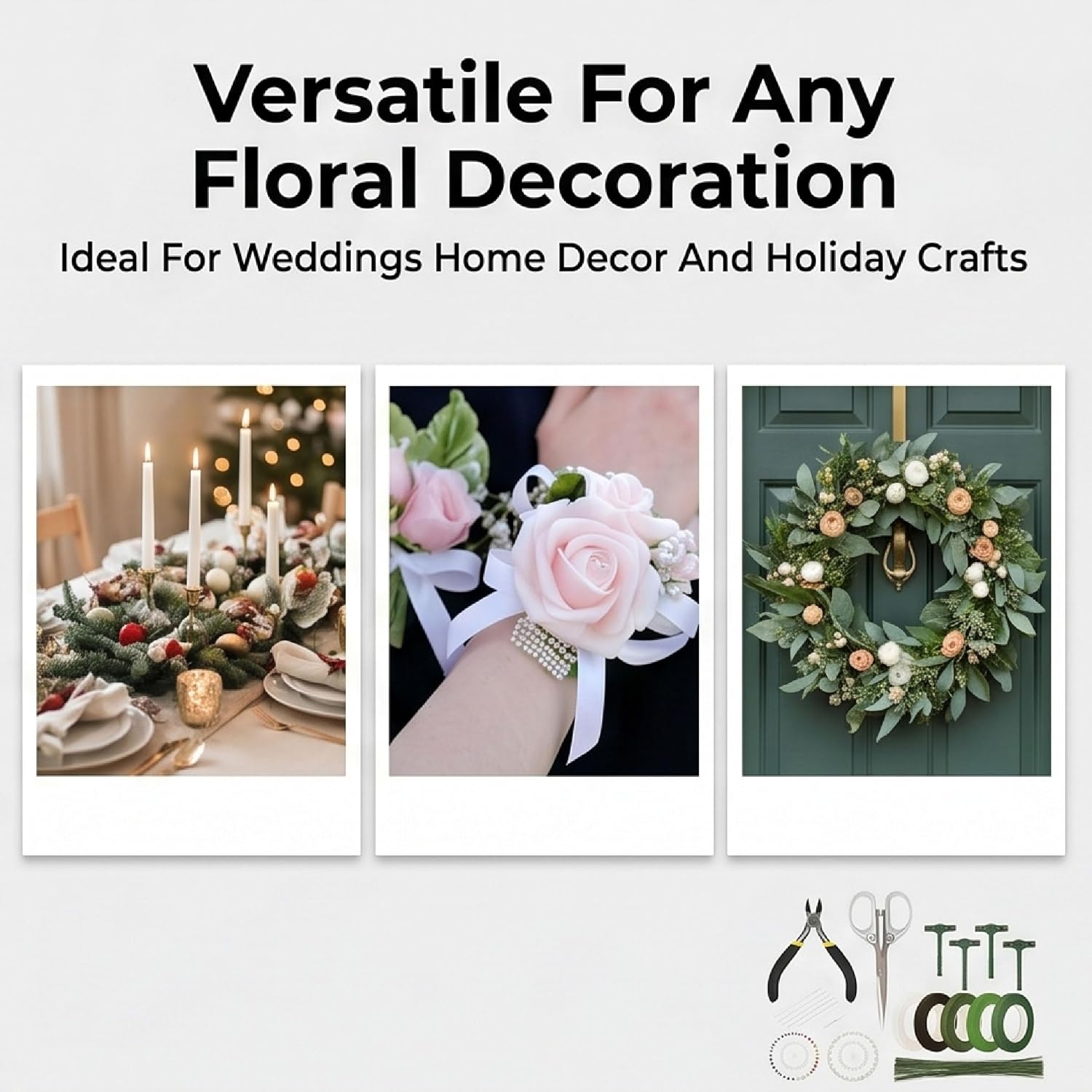 Boutonniere Pin Kit Corsage Making Supplies Set Includes Pins Floral Wire Tape Cutters White Ribbon Metal Clips for Wedding Prom Party DIY Craft Arrangements image 5
