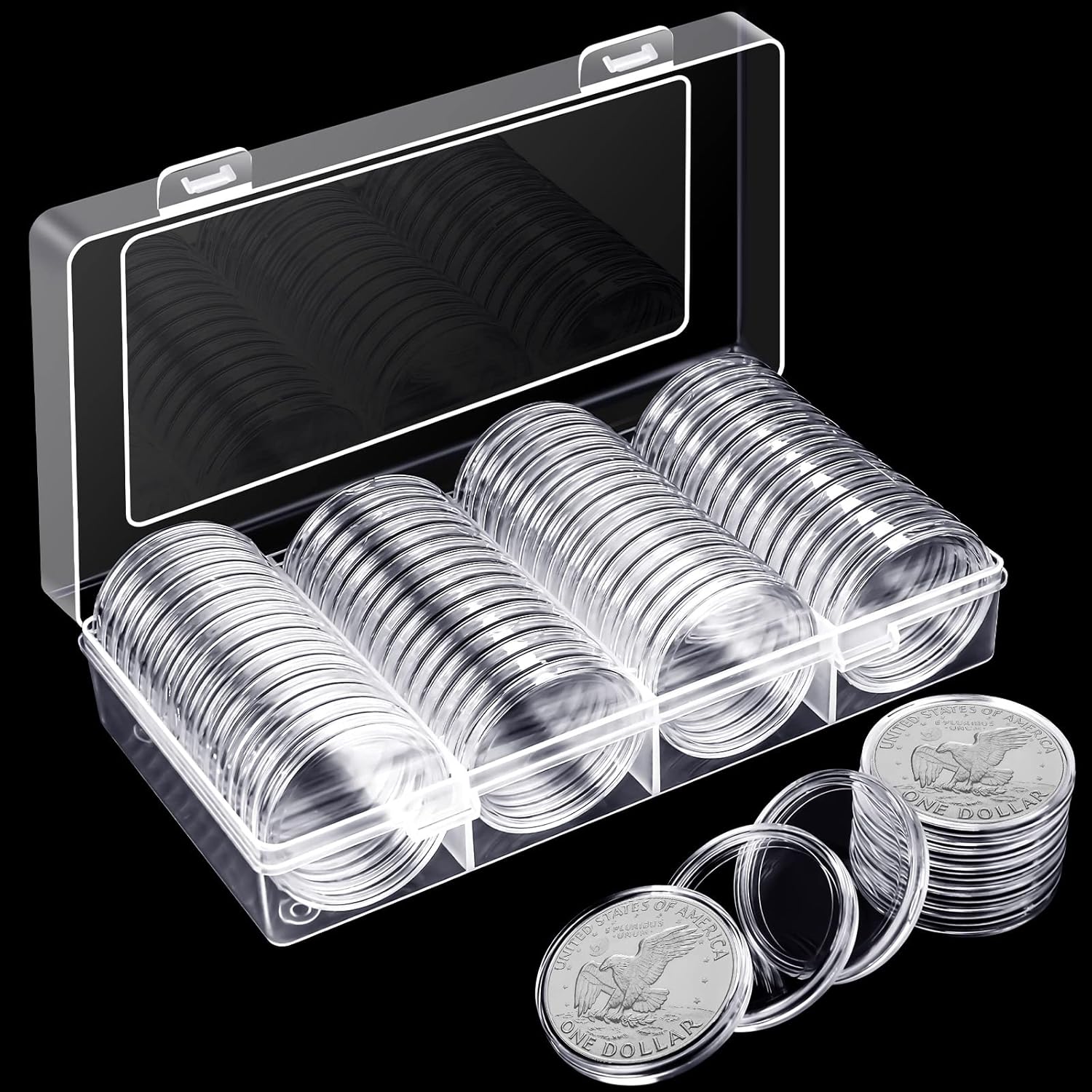 Silver Dollar Coin Case Holder for Collectors 40.6mm
