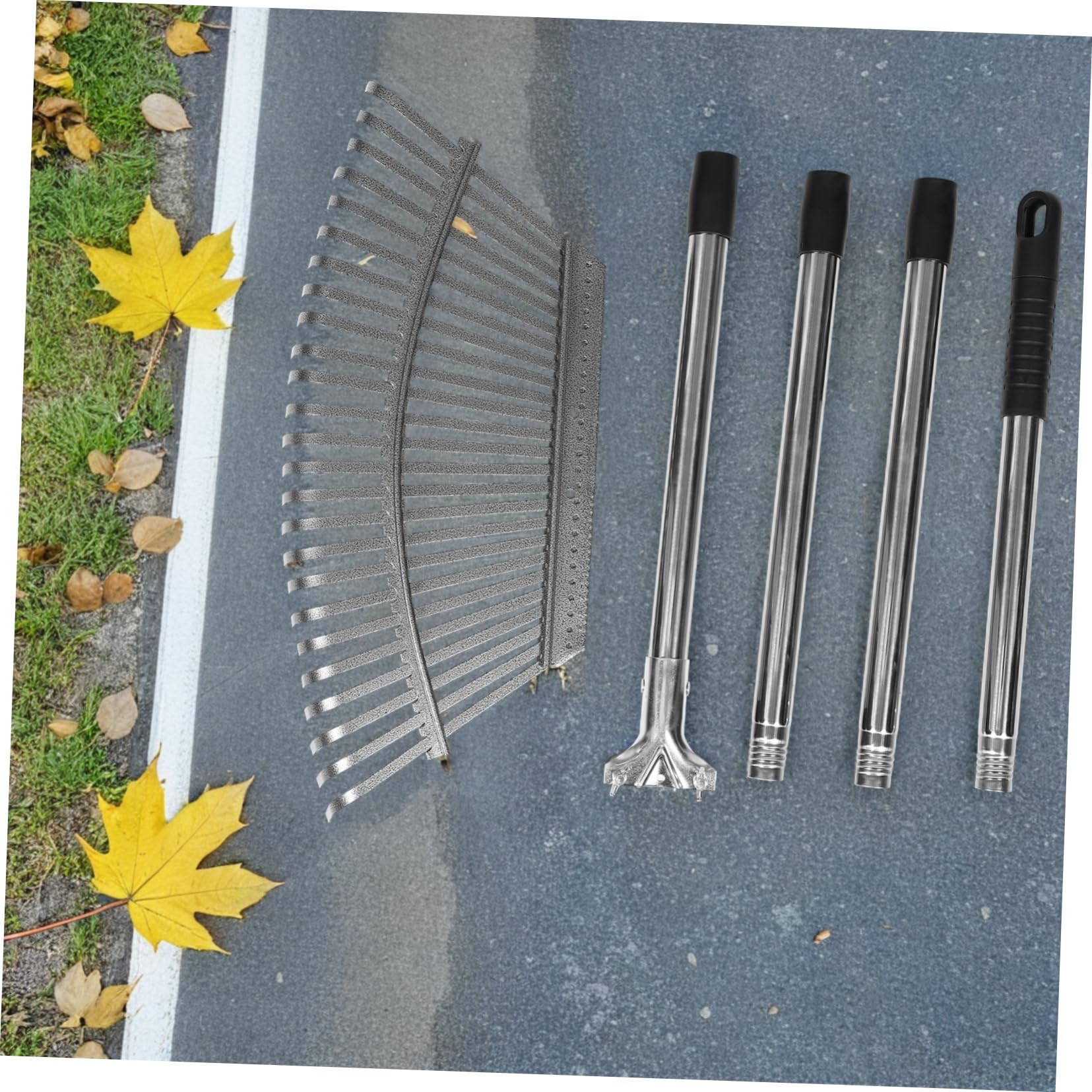 Rastrillo De Jardín De Metal Pequeño y Resistente Rastrillo para Jardinería para Césped y Jardinería con Mango De Acero Dientes