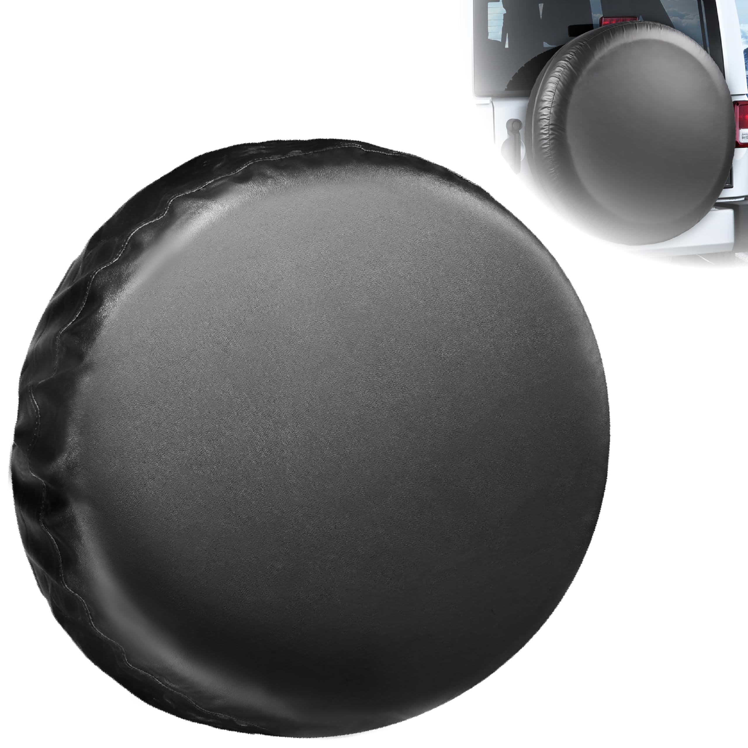 Spare Tire Cover, Waterproof PVC Thickening Leather Tire Wheel Covers, Tough Tire Wheel Protector, Universal Fit for Jeep, Trailer, RV, SUV, Truck, (Fits Entire Tire Diameters 27.6-29.5 Inch)