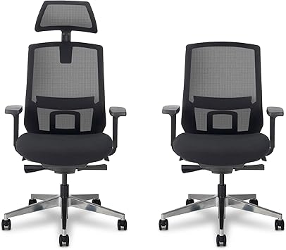 UPLIFT DESK Envoke Ergonomic Office Chair - Adjustable Lumbar Support, Mesh Back, Headrest, Synchro-Tilt Recline Home Office Desk Chairs with 3-Way Arms, 300 lb Capacity Black