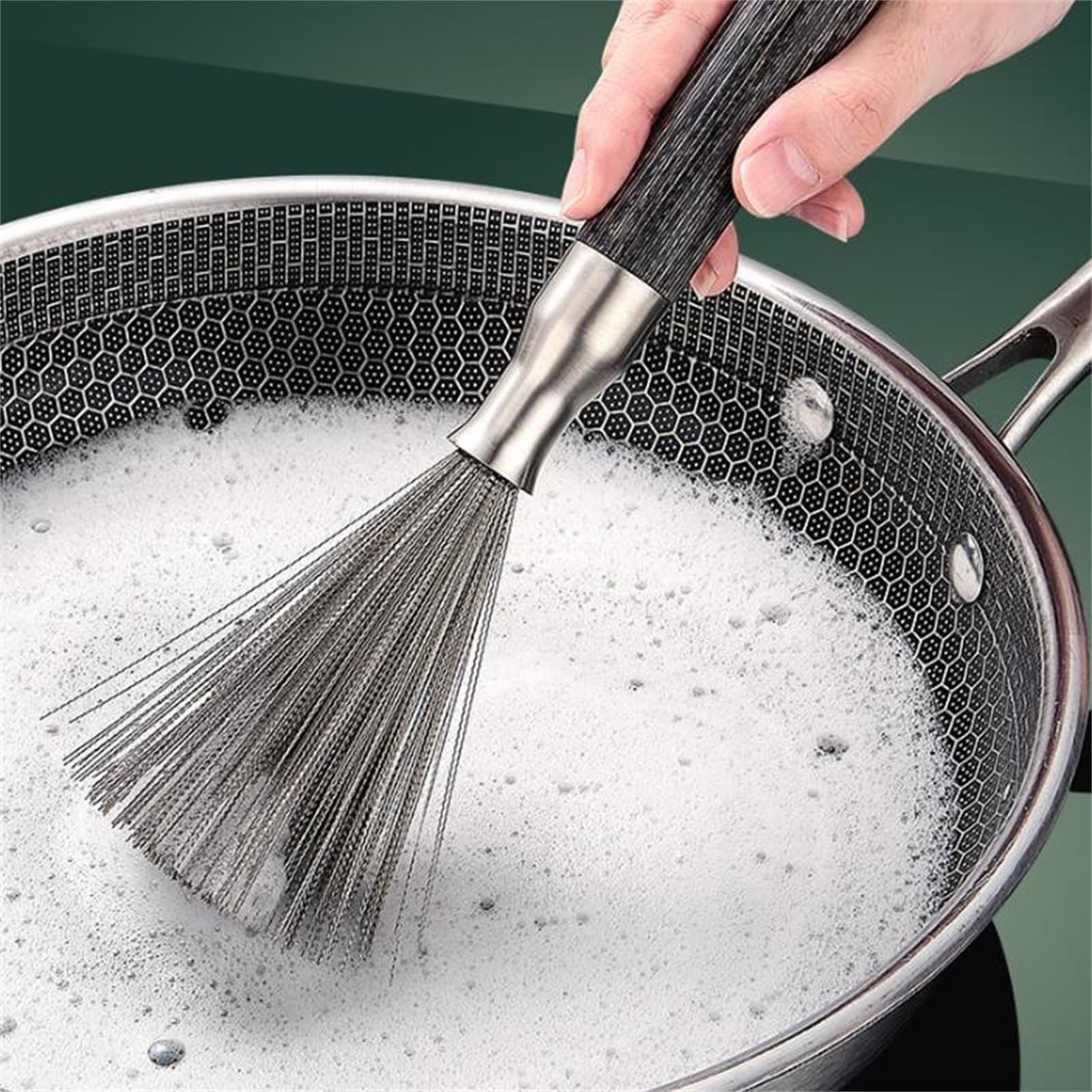 Cepillo para Ollas de Cocina Cepillo for Lavar ollas de Cocina Acero Inoxidable para Fregaderos y Encimeras de Cocina