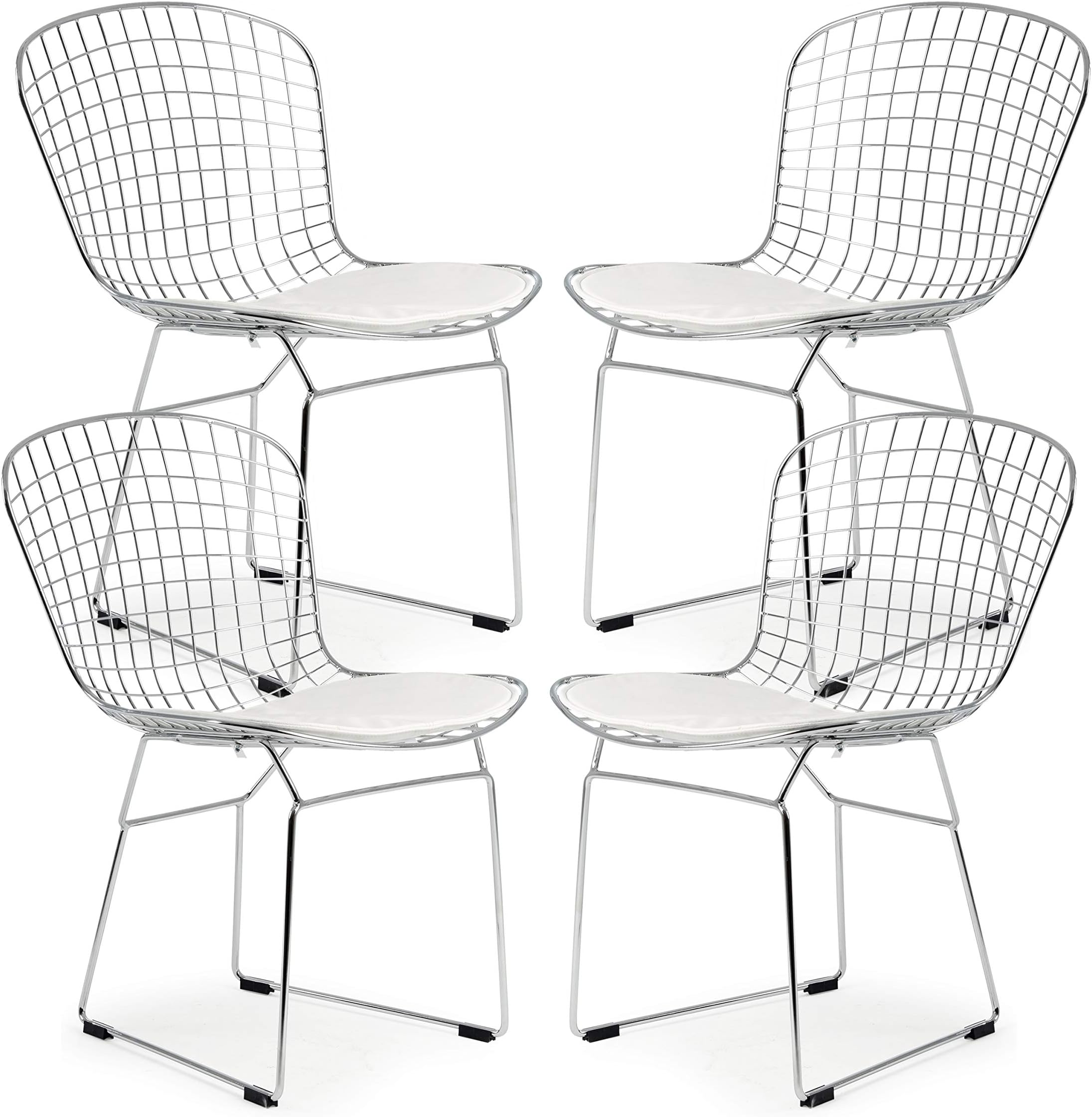 EdgeMod Poly and Bark Morph Side Chair in White (Set of 4)