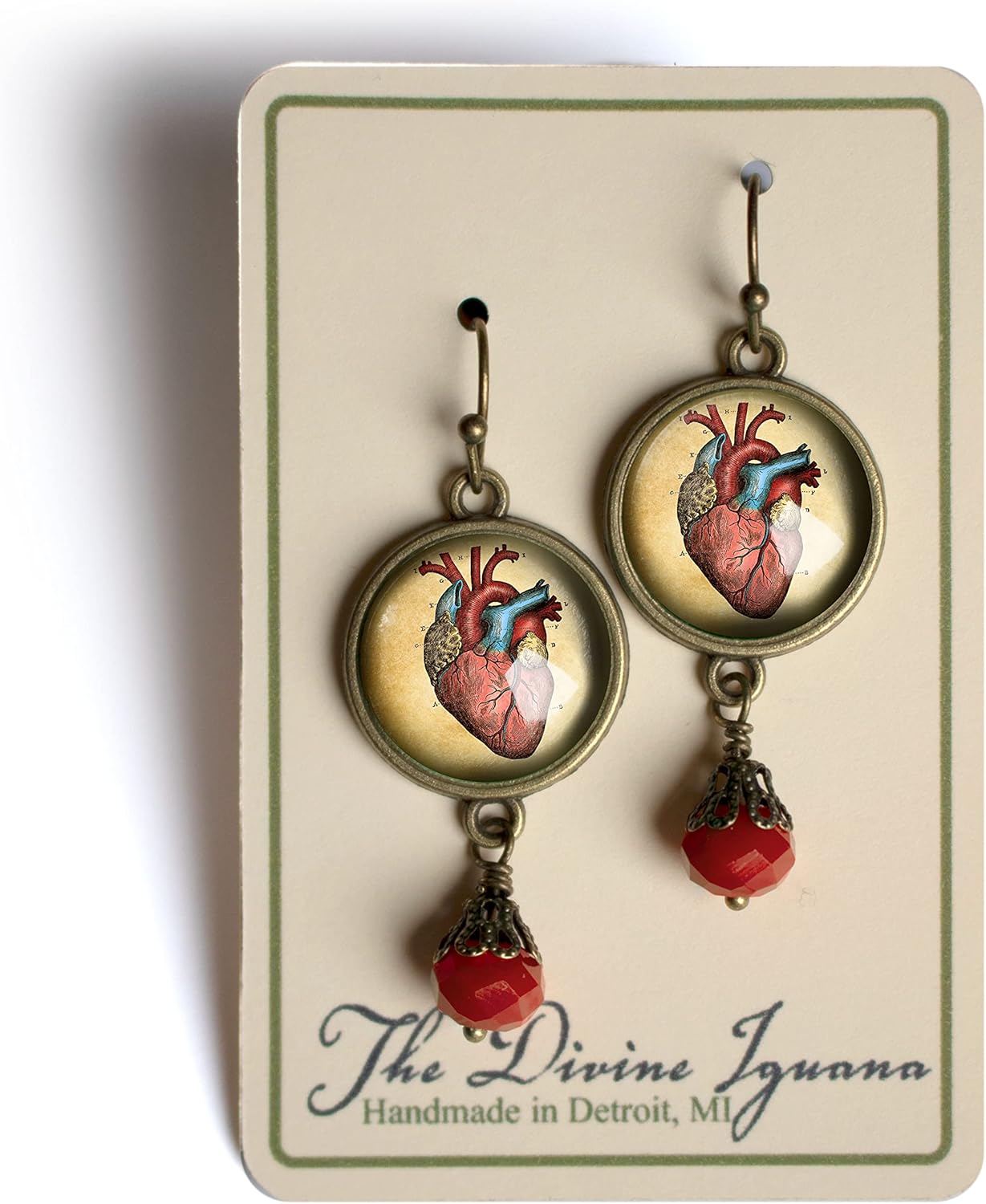Anatomical Human Heart Goth Valentine Earrings