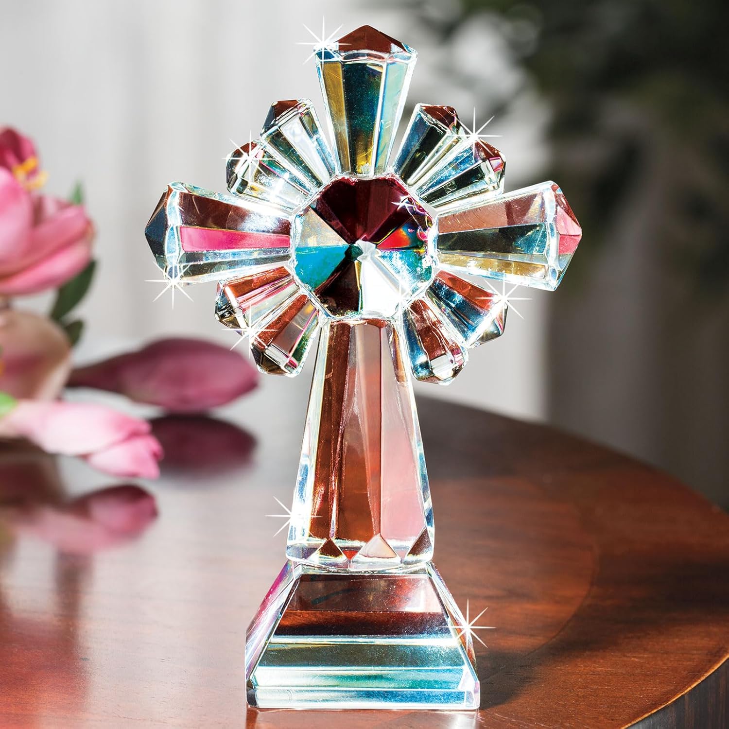 Bits and Pieces Ray of Light Crystal Cross Handcrafted