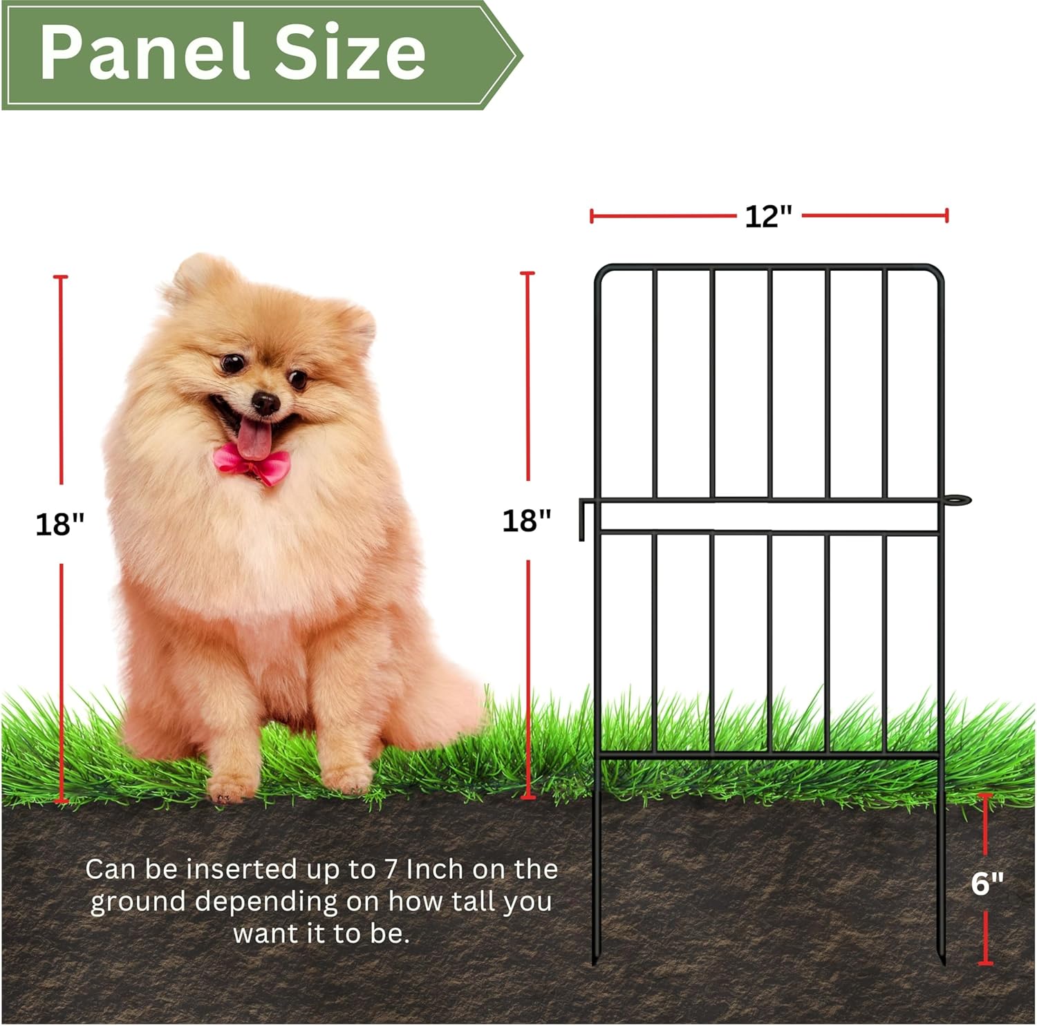 ShopLaLa Decorative Outdoor Garden Fence (20 Panels) 12in(L) x 24in(H) Animal Barrier Fencing Rustproof Metal Wire Panel Border for Dogs, Classic Fences Flower Bed Edging Yard Landscape Patio Decor