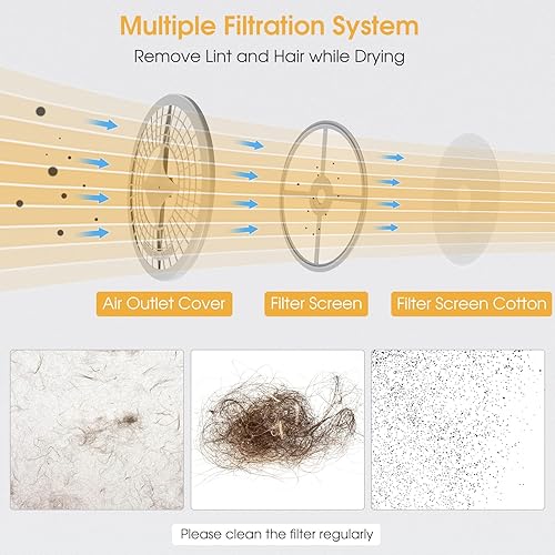 Miniatura 5 de MEDIMALL Secadora compacta de lavandería secadora portátil de ropa de 132 libras con tambor de acero inoxidable filtración de 3 capas y 5 programas