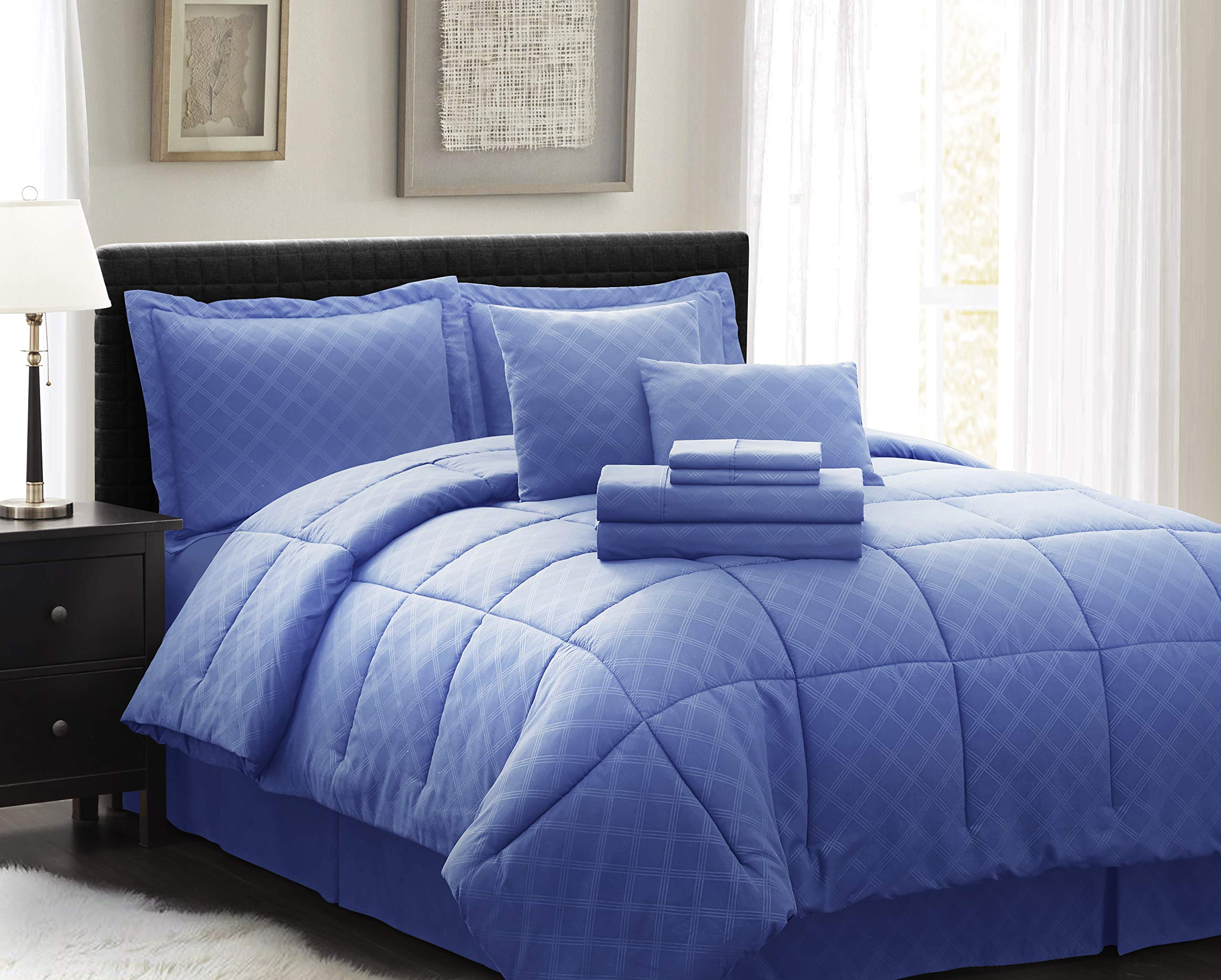 SL SPIRIT LINEN HOME EST. 1988 in a Bag Collection Bedding Set -Oversized, Wrinkle Resistant & Pre-Washed for Extra Softness, Queen, Navy